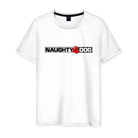 Мужская футболка хлопок с принтом NAUGHTY DOG в Белгороде, 100% хлопок | прямой крой, круглый вырез горловины, длина до линии бедер, слегка спущенное плечо. | Тематика изображения на принте: cicadas | fireflies | naughty dog | the last of us | the last of us part 2 | джоэл | последние из нас | цикады | элли