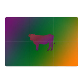 Магнитный плакат 3Х2 с принтом Корова(трехцветный градиент) в Белгороде, Полимерный материал с магнитным слоем | 6 деталей размером 9*9 см | animals | животные | звери | корова | коровка | коровы | мягкий цвет | прикольная картинка | простая картинка