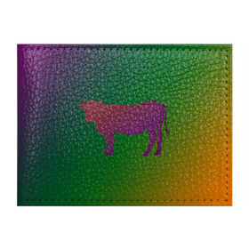Обложка для студенческого билета с принтом Корова(трехцветный градиент) в Белгороде, натуральная кожа | Размер: 11*8 см; Печать на всей внешней стороне | animals | животные | звери | корова | коровка | коровы | мягкий цвет | прикольная картинка | простая картинка