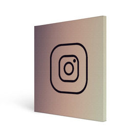 Холст квадратный с принтом instagram(simple logo) в Белгороде, 100% ПВХ |  | instagram | logo | инстаграм | лого | мягкие цвета | приложение | простая картинка | фотоаппарат | черная картинка | черный | черный значок | черный цвет