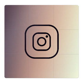 Магнитный плакат 3Х3 с принтом instagram(simple logo) в Белгороде, Полимерный материал с магнитным слоем | 9 деталей размером 9*9 см | instagram | logo | инстаграм | лого | мягкие цвета | приложение | простая картинка | фотоаппарат | черная картинка | черный | черный значок | черный цвет