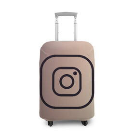 Чехол для чемодана 3D с принтом instagram(simple logo) в Белгороде, 86% полиэфир, 14% спандекс | двустороннее нанесение принта, прорези для ручек и колес | instagram | logo | инстаграм | лого | мягкие цвета | приложение | простая картинка | фотоаппарат | черная картинка | черный | черный значок | черный цвет