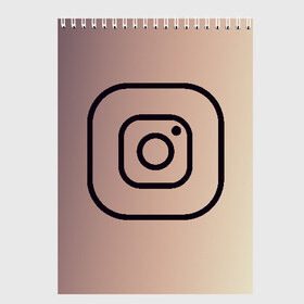 Скетчбук с принтом instagram(simple logo) в Белгороде, 100% бумага
 | 48 листов, плотность листов — 100 г/м2, плотность картонной обложки — 250 г/м2. Листы скреплены сверху удобной пружинной спиралью | instagram | logo | инстаграм | лого | мягкие цвета | приложение | простая картинка | фотоаппарат | черная картинка | черный | черный значок | черный цвет