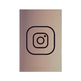 Обложка для паспорта матовая кожа с принтом instagram(simple logo) в Белгороде, натуральная матовая кожа | размер 19,3 х 13,7 см; прозрачные пластиковые крепления | Тематика изображения на принте: instagram | logo | инстаграм | лого | мягкие цвета | приложение | простая картинка | фотоаппарат | черная картинка | черный | черный значок | черный цвет