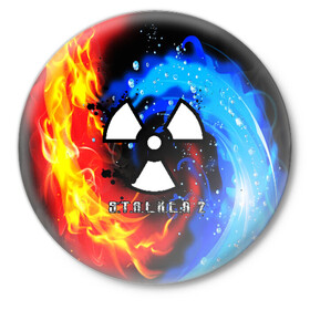 Значок с принтом S.T.A.L.K.E.R 2 в Белгороде,  металл | круглая форма, металлическая застежка в виде булавки | game | stalker | stalker 2 | глуховский | радиация | сталкер | сталкеры | чернобыль | ядерный взрыв