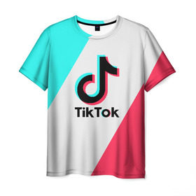 Мужская футболка 3D с принтом TIKTOK в Белгороде, 100% полиэфир | прямой крой, круглый вырез горловины, длина до линии бедер | tik | tik tok | tiktok | tok | тик | тик ток | тикток | ток