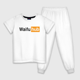 Детская пижама хлопок с принтом WaifuHub в Белгороде, 100% хлопок |  брюки и футболка прямого кроя, без карманов, на брюках мягкая резинка на поясе и по низу штанин
 | Тематика изображения на принте: 
