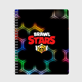 Тетрадь с принтом Brawl Stars Color Hex в Белгороде, 100% бумага | 48 листов, плотность листов — 60 г/м2, плотность картонной обложки — 250 г/м2. Листы скреплены сбоку удобной пружинной спиралью. Уголки страниц и обложки скругленные. Цвет линий — светло-серый
 | Тематика изображения на принте: brawl | brawl st | brawl stars | colt | hexagon | logo | map | mobo | pattern | poco | shelly | stars | бравл | игра | игры | карта | кольт | лого | мобильные игры | патерн | паттерн | поко | соты | старс | шелли