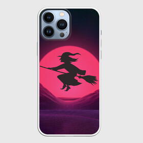 Чехол для iPhone 13 Pro Max с принтом The Witch(Happy Halloween) в Белгороде,  |  | Тематика изображения на принте: halloween | halloweenparty | witch | в подарок | ведьма | ведьмочка | вечеринка | детский дизайн | детский рисунок | для подарка | закат солнца | мягкие цвета | пати | хэллоуин