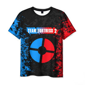 Мужская футболка 3D с принтом TEAM FORTRESS 2 RED VS BLUE в Белгороде, 100% полиэфир | прямой крой, круглый вырез горловины, длина до линии бедер | fortress 2 | team 2 | team fortress | team fortress 2 | тим 2 | тим фортрес. | тим фортресс | тим фортресс 2 | фортресс 2
