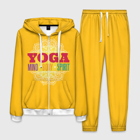 Мужской костюм 3D с принтом Йога в Белгороде, 100% полиэстер | Манжеты и пояс оформлены тканевой резинкой, двухслойный капюшон со шнурком для регулировки, карманы спереди | fitness | yoga | йога | медитация | фитнес