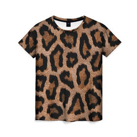 Женская футболка 3D с принтом Леопардовая расцветка в Белгороде, 100% полиэфир ( синтетическое хлопкоподобное полотно) | прямой крой, круглый вырез горловины, длина до линии бедер | леопард | леопардовая | леопардовые | леопардовый | леопарды | пятнистые | пятнистый | пятнистым | расцветка
