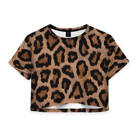 Женская футболка Cropp-top с принтом Леопардовая расцветка в Белгороде, 100% полиэстер | круглая горловина, длина футболки до линии талии, рукава с отворотами | леопард | леопардовая | леопардовые | леопардовый | леопарды | пятнистые | пятнистый | пятнистым | расцветка
