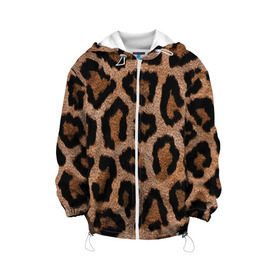 Детская куртка 3D с принтом Леопардовая расцветка в Белгороде, 100% полиэстер | застежка — молния, подол и капюшон оформлены резинкой с фиксаторами, по бокам — два кармана без застежек, один потайной карман на груди, плотность верхнего слоя — 90 г/м2; плотность флисового подклада — 260 г/м2 | леопард | леопардовая | леопардовые | леопардовый | леопарды | пятнистые | пятнистый | пятнистым | расцветка