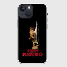 Чехол для iPhone 13 mini с принтом John Rambo в Белгороде,  |  | action | army | blood | first | john | last | rambo | stallone | states | sylvester | united | usa | армия | боевик | джон | кровь | первая | последняя | рэмбо | сильвестр | сталлоне | сша