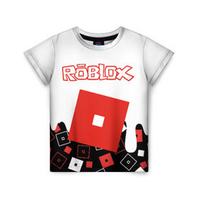 Детская футболка 3D с принтом ROBLOX в Белгороде, 100% гипоаллергенный полиэфир | прямой крой, круглый вырез горловины, длина до линии бедер, чуть спущенное плечо, ткань немного тянется | Тематика изображения на принте: roblox | roblox simulator. | код роблокс | роблокс | роблокс симулятор
