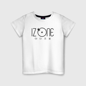 Детская футболка хлопок с принтом IZ*ONE в Белгороде, 100% хлопок | круглый вырез горловины, полуприлегающий силуэт, длина до линии бедер | Тематика изображения на принте: iz one | izone | изиван