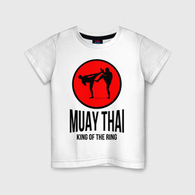 Детская футболка хлопок с принтом Muay thai (двухсторонняя) в Белгороде, 100% хлопок | круглый вырез горловины, полуприлегающий силуэт, длина до линии бедер | boxer | boxing | fight | fighting | king of the ring | muay thai | боксер | король ринга | муай тай | тайский бокс
