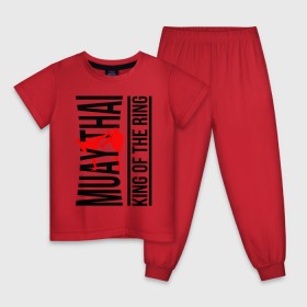 Детская пижама хлопок с принтом Muay Thai (двухсторонняя) в Белгороде, 100% хлопок |  брюки и футболка прямого кроя, без карманов, на брюках мягкая резинка на поясе и по низу штанин
 | 