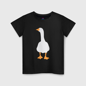 Детская футболка хлопок с принтом ЗЛОЙ ГУСЬ! в Белгороде, 100% хлопок | круглый вырез горловины, полуприлегающий силуэт, длина до линии бедер | Тематика изображения на принте: goose | untitled goose | гусь | злой гусь