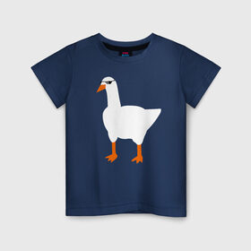 Детская футболка хлопок с принтом КРУТОЙ ГУСЬ в Белгороде, 100% хлопок | круглый вырез горловины, полуприлегающий силуэт, длина до линии бедер | meme | untitled goose game | злой гусь | мем | птица