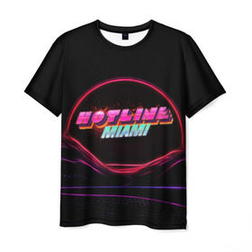 Мужская футболка 3D с принтом Hotline miami(neon) в Белгороде, 100% полиэфир | прямой крой, круглый вырез горловины, длина до линии бедер | Тематика изображения на принте: 2d игры | game | hotline miam | neon | retrowave | в подарок | игра | надпись | неон | фанатам | хотлайн маями