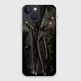 Чехол для iPhone 13 mini с принтом Косуха терминатора в Белгороде,  |  | арнольд | доспехи | замки | застежки | касуха | клепки | кожа | кожаная | кожанка | костюм | косуха | куртец | куртка | молнии | панк | потертая | рок | старая | терминатор | тертая