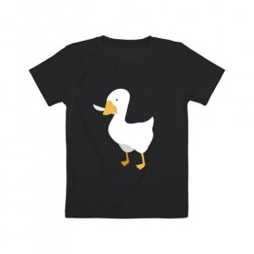 Детская футболка хлопок с принтом untitled goose в Белгороде, 100% хлопок | круглый вырез горловины, полуприлегающий силуэт, длина до линии бедер | game | goose | untitled | videogame | видеоигры | гусь | игры | мем