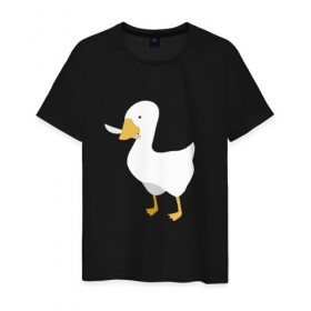 Мужская футболка хлопок с принтом untitled goose в Белгороде, 100% хлопок | прямой крой, круглый вырез горловины, длина до линии бедер, слегка спущенное плечо. | game | goose | untitled | videogame | видеоигры | гусь | игры | мем