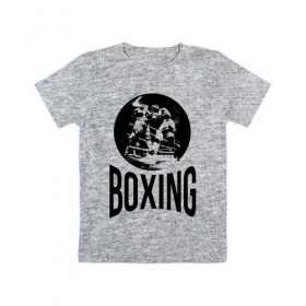 Детская футболка хлопок с принтом Boxing (двухсторонняя) в Белгороде, 100% хлопок | круглый вырез горловины, полуприлегающий силуэт, длина до линии бедер | Тематика изображения на принте: boxer | boxing | fight | mma | бокс | боксер | тайский бокс