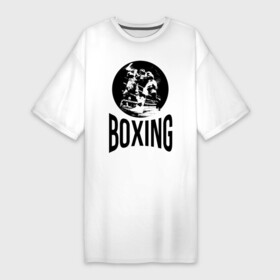 Платье-футболка хлопок с принтом Boxing (двухсторонняя) в Белгороде,  |  | boxer | boxing | fight | mma | бокс | боксер | тайский бокс