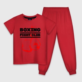 Детская пижама хлопок с принтом Boxing Fight club в Белгороде, 100% хлопок |  брюки и футболка прямого кроя, без карманов, на брюках мягкая резинка на поясе и по низу штанин
 | boxer | boxing | boxing gloves | fight club | бойцовский клуб | бокс | боксер | боксерские перчатки