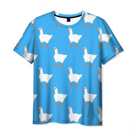 Мужская футболка 3D с принтом КРУТЫЕ ГУСИ в Белгороде, 100% полиэфир | прямой крой, круглый вырез горловины, длина до линии бедер | Тематика изображения на принте: meme | untitled goose game | злой гусь | мем | птица