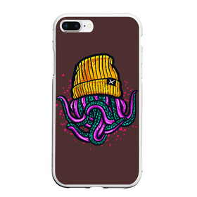 Чехол для iPhone 7Plus/8 Plus матовый с принтом Octopus(Lil Peep GBC) в Белгороде, Силикон | Область печати: задняя сторона чехла, без боковых панелей | gbc | lil | peep | rap | rock | бордовый | желтый | зеленый | исполнитель | картинка | надпись на спине | осьминог | редактируемый дизайн | рок | рэп | рэпер | сочный цвет | фиолетовый
