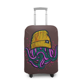 Чехол для чемодана 3D с принтом Octopus(Lil Peep, GBC) в Белгороде, 86% полиэфир, 14% спандекс | двустороннее нанесение принта, прорези для ручек и колес | gbc | lil | peep | rap | rock | бордовый | желтый | зеленый | исполнитель | картинка | надпись на спине | осьминог | редактируемый дизайн | рок | рэп | рэпер | сочный цвет | фиолетовый