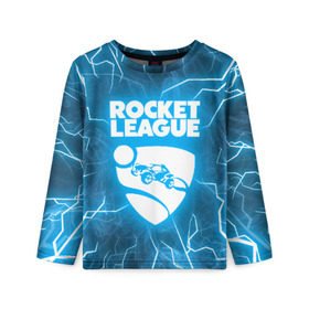 Детский лонгслив 3D с принтом ROCKET LEAGUE в Белгороде, 100% полиэстер | длинные рукава, круглый вырез горловины, полуприлегающий силуэт
 | racing. | rocket league | rocket league garage | rocket trade | гонки | рокет лига
