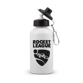 Бутылка спортивная с принтом ROCKET LEAGUE в Белгороде, металл | емкость — 500 мл, в комплекте две пластиковые крышки и карабин для крепления | racing. | rocket league | rocket league garage | rocket trade | гонки | рокет лига
