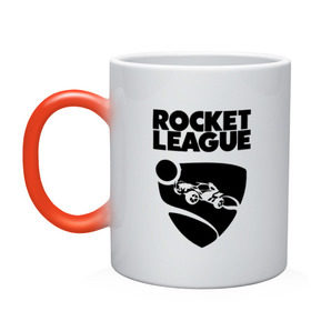 Кружка хамелеон с принтом ROCKET LEAGUE в Белгороде, керамика | меняет цвет при нагревании, емкость 330 мл | racing. | rocket league | rocket league garage | rocket trade | гонки | рокет лига