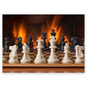 Поздравительная открытка с принтом Шахматы в Белгороде, 100% бумага | плотность бумаги 280 г/м2, матовая, на обратной стороне линовка и место для марки
 | дамка | доска | игра | игры | камин | конь | король | огне | огнём | огненное | огонь | пешка | пламя | слон | ферзь | фигурки | фигуры | шахматная | шахматы