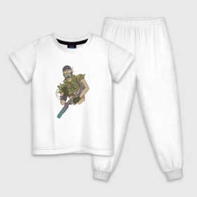 Детская пижама хлопок с принтом Apex Legends (Октейн) в Белгороде, 100% хлопок |  брюки и футболка прямого кроя, без карманов, на брюках мягкая резинка на поясе и по низу штанин
 | Тематика изображения на принте: 
