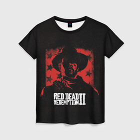 Женская футболка 3D с принтом Red Dead Redemption в Белгороде, 100% полиэфир ( синтетическое хлопкоподобное полотно) | прямой крой, круглый вырез горловины, длина до линии бедер | dead | gamer | john | marston | rdr | red | redemption | rockstar | shooter | western | вестерн | джон | марстон | шутер