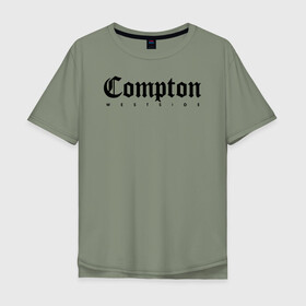 Мужская футболка хлопок Oversize с принтом Compton west side в Белгороде, 100% хлопок | свободный крой, круглый ворот, “спинка” длиннее передней части | compton | west side | вест сайд | вестсайд | западная сторона | западное побережье | калифорния | комптон | лос анджелес | надпись | реп | реперская | рэп