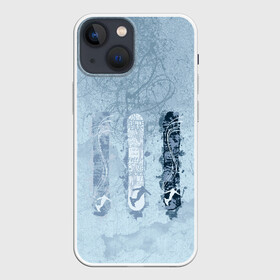 Чехол для iPhone 13 mini с принтом три сноуборда в Белгороде,  |  | горы | зима | природа | снег | сноуборд | спорт