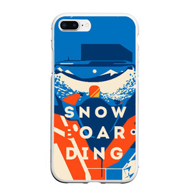 Чехол для iPhone 7Plus/8 Plus матовый с принтом SNOW BOAR DING в Белгороде, Силикон | Область печати: задняя сторона чехла, без боковых панелей | горы | зима | природа | снег | сноуборд | спорт