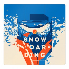 Магнитный плакат 3Х3 с принтом SNOW BOAR DING в Белгороде, Полимерный материал с магнитным слоем | 9 деталей размером 9*9 см | горы | зима | природа | снег | сноуборд | спорт