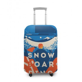 Чехол для чемодана 3D с принтом SNOW BOAR DING в Белгороде, 86% полиэфир, 14% спандекс | двустороннее нанесение принта, прорези для ручек и колес | горы | зима | природа | снег | сноуборд | спорт