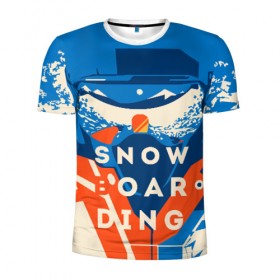 Мужская футболка 3D спортивная с принтом SNOW BOAR DING в Белгороде, 100% полиэстер с улучшенными характеристиками | приталенный силуэт, круглая горловина, широкие плечи, сужается к линии бедра | горы | зима | природа | снег | сноуборд | спорт