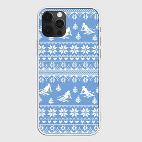 Чехол для iPhone 12 Pro Max с принтом Вязаный свитер с лыжниками в Белгороде, Силикон |  | Тематика изображения на принте: горы | зима | лыжи | природа | снег | спорт