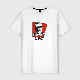 Мужская футболка премиум с принтом UFC (Конор) в Белгороде, 92% хлопок, 8% лайкра | приталенный силуэт, круглый вырез ворота, длина до линии бедра, короткий рукав | kfc | ufc | боец | конор макгрегор