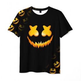 Мужская футболка 3D с принтом MARSHMELLO HALLOWEEN в Белгороде, 100% полиэфир | прямой крой, круглый вырез горловины, длина до линии бедер | Тематика изображения на принте: america | dj | halloween | marshmello | marshmello halloween | usa | америка | маршмелло | маршмелло хеллоуин | хеллоуин | хэллоуин